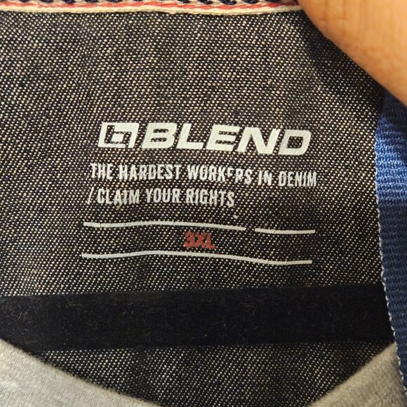 Blend Mens Long Sleeve T-Shirt 3XL Gray Henley Waffle Knit Pullover BHNoble Tee - Picture 4 of 12